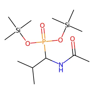 Phosphonic acid, [1-(acetylamino)-2-methylpropyl]-, bis(trimethylsilyl) ester structure