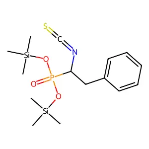 Phosphonic acid, (1-isothiocyanato-2-phenylethyl)-, bis(trimethylsilyl) ester structure