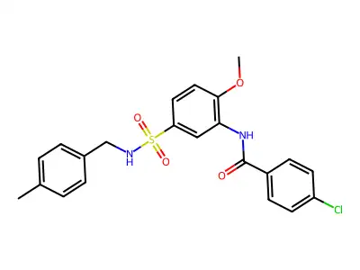4-chloro-N-[2-methoxy-5-[(4-methylphenyl)methylsulfamoyl]phenyl]benzamide structure