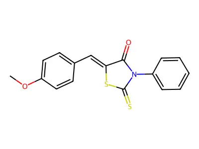 4-Thiazolidinone, 5-[(4-methoxyphenyl)methylene]-3-phenyl-2-thioxo- structure