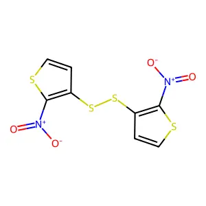 2-Nitro-3-[(2-nitrothiophen-3-yl)disulfanyl]thiophene structure