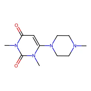 1,3-dimethyl-6-(4-methylpiperazino)-2,4(1H,3H)-pyrimidinedione structure