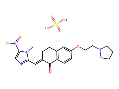 (2E)-2-[(1-methyl-5-nitroimidazol-2-yl)methylidene]-6-(2-pyr structure