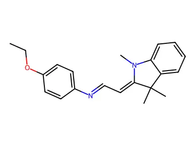 N-(4-ethoxyphenyl)-2-(1,3,3-trimethylindol-2-ylidene)ethanimine structure