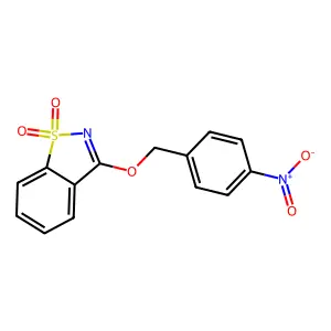 1,2-Benzisothiazole, 3-[(4-nitrophenyl)methoxy]-, 1,1-dioxide structure