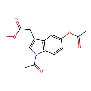 1H-Indole-3-acetic acid, 1-acetyl-5-(acetyloxy)-, methyl ester structure