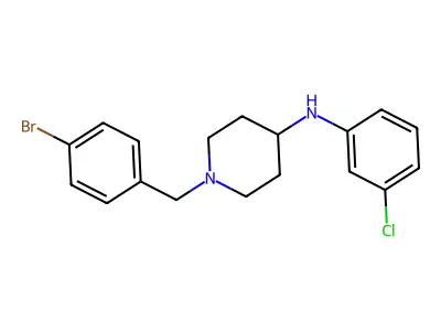 1-[(4-bromophenyl)methyl]-N-(3-chlorophenyl)piperidin-4-amine structure
