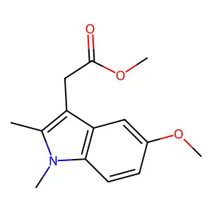 1H-Indole-3-acetic acid, 5-methoxy-1,2-dimethyl-, methyl ester structure