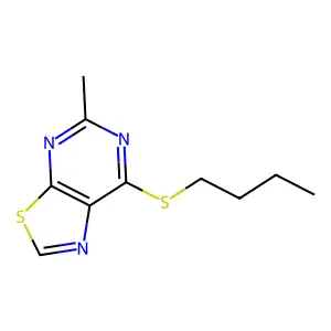 Thiazolo[5,4-d]pyrimidine, 7-(butylthio)-5-methyl- structure