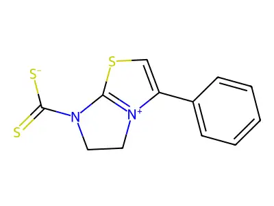 3-Phenyl-5,6-dihydroimidazo[2,1-b]thiazol-7-ium-7-carbodithioic acid structure