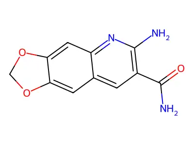6-Amino[1,3]dioxolo[4,5-g]quinoline-7-carboxamide structure