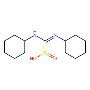 (Cyclohexylamino)-cyclohexyliminomethanesulfinic acid structure