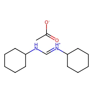 Formamidine, N,N'-dicyclohexyl-, acetate structure