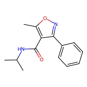 5-methyl-3-phenyl-N-propan-2-yl-1,2-oxazole-4-carboxamide structure