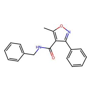 N-benzyl-5-methyl-3-phenyl-1,2-oxazole-4-carboxamide structure