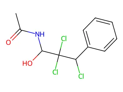 N-(2,2,3-Trichloro-1-hydroxy-3-phenyl-propyl)-acetamide structure