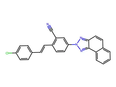 5-Benzo[e]benzotriazol-2-yl-2-[2-(4-chlorophenyl)ethenyl]benzonitrile structure