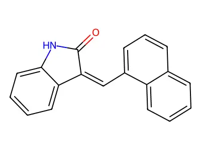 1,3-Dihydro-3-(1-naphthalenylmethylene)-2H-indol-2-one structure