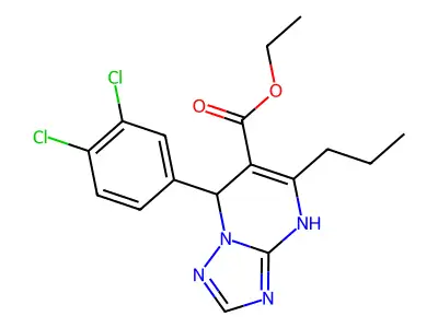 ethyl 7-(3,4-dichlorophenyl)-5-propyl-1,7-dihydro-[1,2,4]triazolo[1,5-a]pyrimidine-6-carboxylate structure