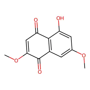 5-Hydroxy-2,7-dimethoxynaphthalene-1,4-dione structure