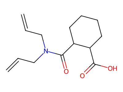 2-[Bis(prop-2-enyl)carbamoyl]cyclohexane-1-carboxylic acid structure