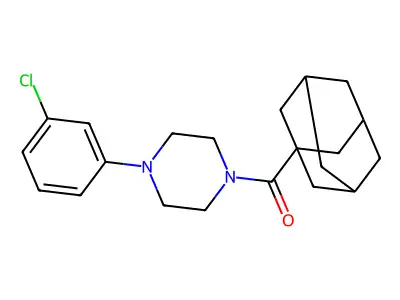 Adamantanyl 4-(3-chlorophenyl)piperazinyl ketone structure