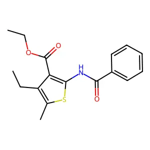 Ethyl 2-benzamido-4-ethyl-5-methylthiophene-3-carboxylate structure