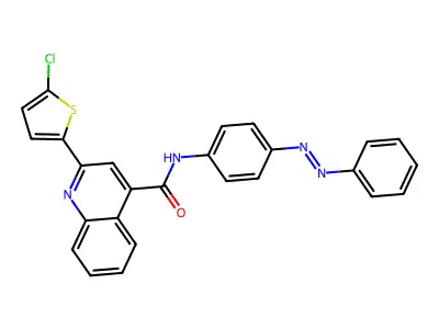 4-Quinolinecarboxamide, 2-(5-chloro-2-thienyl)-N-[4-(2-phenyldiazenyl)phenyl]- structure