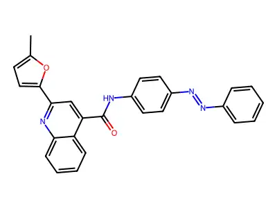 4-Quinolinecarboxamide, 2-(5-methyl-2-furanyl)-N-[4-(2-phenyldiazenyl)phenyl]- structure