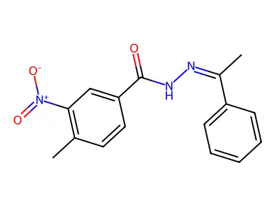 4-Methyl-3-nitrobenzoic acid 2-(1-phenylethylidene)hydrazide structure