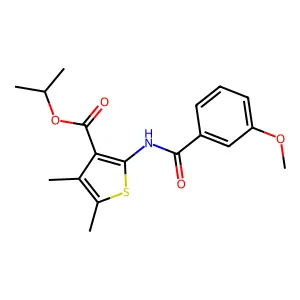 Propan-2-yl 2-[(3-methoxybenzoyl)amino]-4,5-dimethylthiophene-3-carboxylate structure
