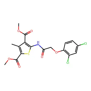 dimethyl 5-[[2-(2,4-dichlorophenoxy)acetyl]amino]-3-methylthiophene-2,4-dicarboxylate structure