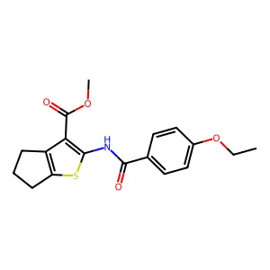 methyl 2-[(4-ethoxybenzoyl)amino]-5,6-dihydro-4H-cyclopenta[b]thiophene-3-carboxylate structure