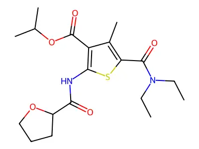 Propan-2-yl 5-(diethylcarbamoyl)-4-methyl-2-(oxolane-2-carbonylamino)thiophene-3-carboxylate structure