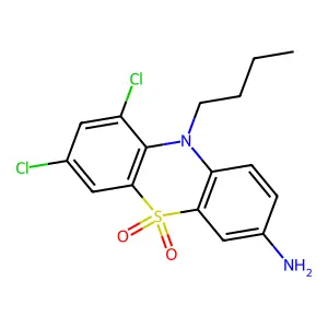 10-Butyl-7,9-dichloro-10H-phenothiazin-3-amine5,5-dioxide structure