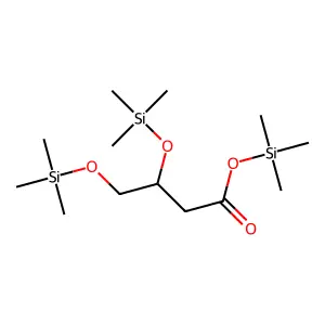 Butanoic acid, 3,4-bis[(trimethylsilyl)oxy]-, trimethylsilyl ester structure
