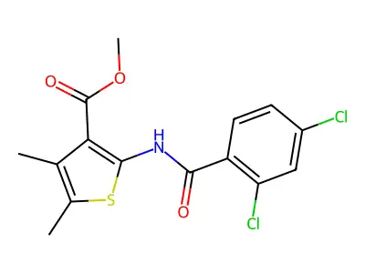Methyl 2-(2,4-dichlorobenzamido)-4,5-dimethylthiophene-3-carboxylate structure