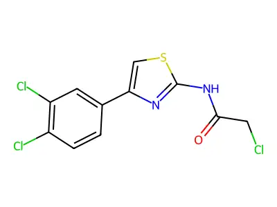 2-chloro-N-[4-(3,4-dichlorophenyl)-1,3-thiazol-2-yl]acetamide structure