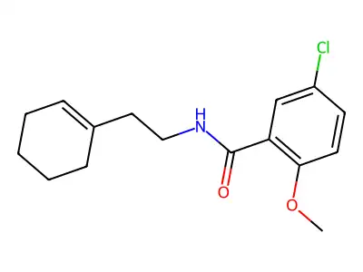 5-chloro-N-[2-(cyclohexen-1-yl)ethyl]-2-methoxybenzamide structure
