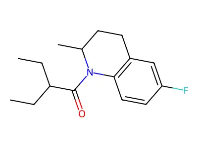 2-ethyl-1-(6-fluoro-2-methyl-3,4-dihydroquinolin-1(2H)-yl)butan-1-one structure