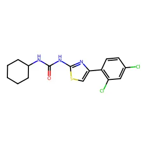 1-Cyclohexyl-3-[4-(2,4-dichlorophenyl)-1,3-thiazol-2-yl]urea structure