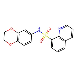 N-(2,3-dihydro-1,4-benzodioxin-6-yl)quinoline-8-sulfonamide structure