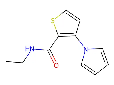 N-ethyl-3-(1H-pyrrol-1-yl)-2-thiophenecarboxamide structure