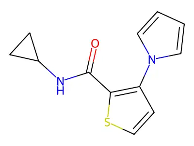 N-cyclopropyl-3-(1H-pyrrol-1-yl)-2-thiophenecarboxamide structure