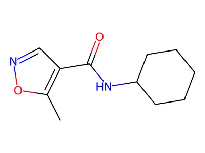 N-cyclohexyl-5-methyl-1,2-oxazole-4-carboxamide structure