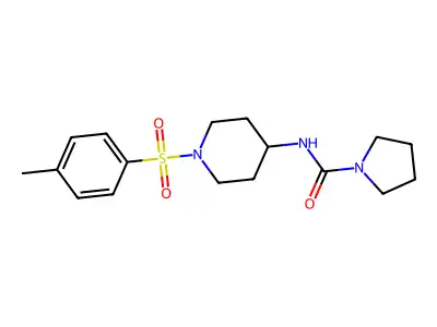 N-{1-[(4-methylphenyl)sulfonyl]-4-piperidinyl}-1-pyrrolidinecarboxamide structure