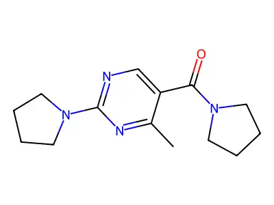 [4-Methyl-2-(1-pyrrolidinyl)-5-pyrimidinyl](1-pyrrolidinyl)methanone structure