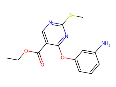 Ethyl 4-(3-aminophenoxy)-2-(methylsulfanyl)-5-pyrimidinecarboxylate structure