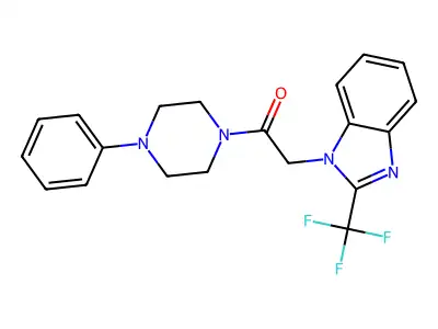 1-(4-Phenylpiperazin-1-yl)-2-[2-(trifluoromethyl)benzimidazol-1-yl]ethanone structure