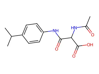 2-(Acetylamino)-3-(4-isopropylanilino)-3-oxopropanoic acid structure